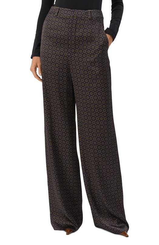 Атласные брюки Saint Laurent 820232/Y6K84 Синий  820232/Y6K84 Фото 3