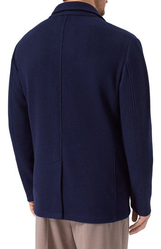 Пиджак из шерсти и шелка Stefano Ricci K606588J02/R25304 Синий  K606588J02/R25304 Фото 4