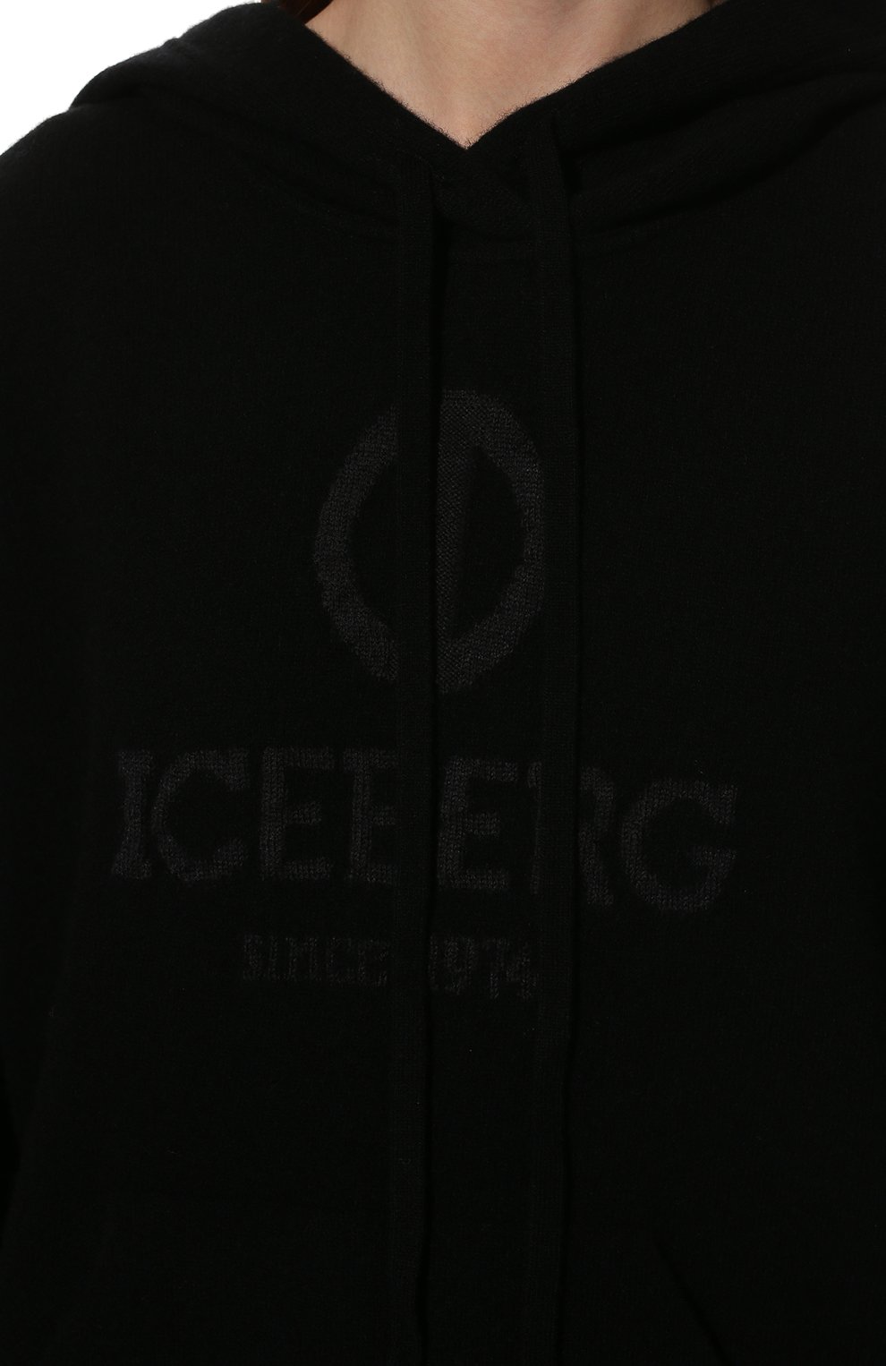 Худи из шерсти и кашемира ICEBERG черного цвета по цене 56650 руб., арт. 22I I2P0/A025/7054, фото 5 Худи из шерсти и кашемира ICEBERG, арт. 22I I2P0/A025/7054, фото 5