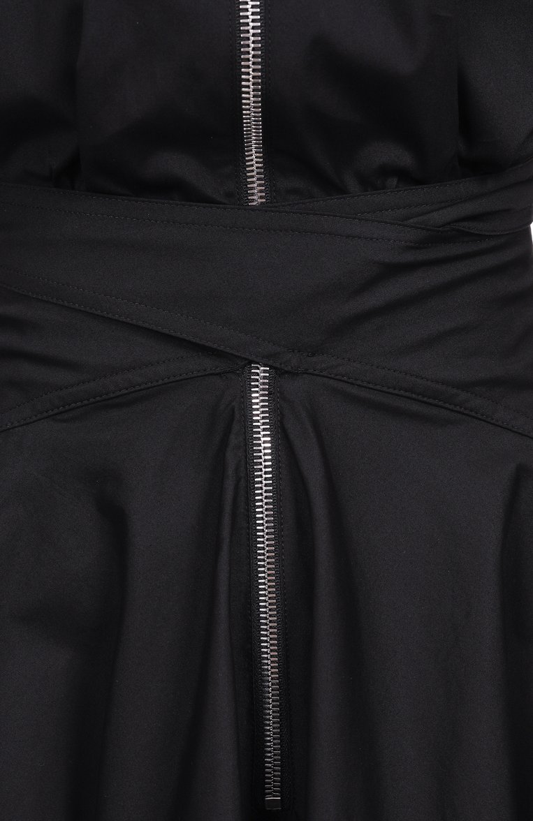 Женское хлопковое платье MSGM черного цвета, арт. 3841MDA20X/257100 | Фото 6 (Рукава: Длинные; Материал внешний: Хлопок; Длина Ж (юбки, платья, шорты): Мини; Женское Кросс-КТ: Платье-одежда; Случай: Повседневный; Стили: Кэжуэл)