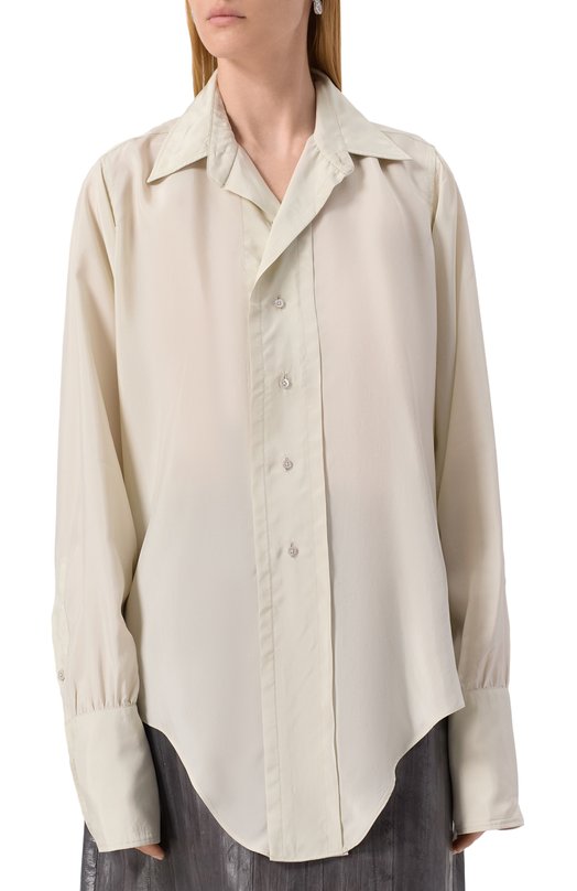 Блузка из вискозы Maison Margiela S51DT0020/S76632 Зелёный  S51DT0020/S76632 Фото 3