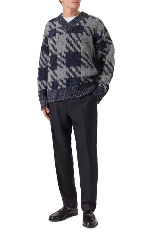 Шерстяные брюки Dries Van Noten 020904-2193-509 Синий  020904-2193-509 Фото 2