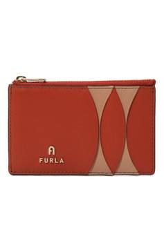 Женский кожаный футляр для кредитных карт FURLA оранжевого цвета, арт. WP00288/BX0184 | Фото 1 (Материал: Натуральная кожа; Материал сплава: Проставлено; Нос: Не проста�влено)