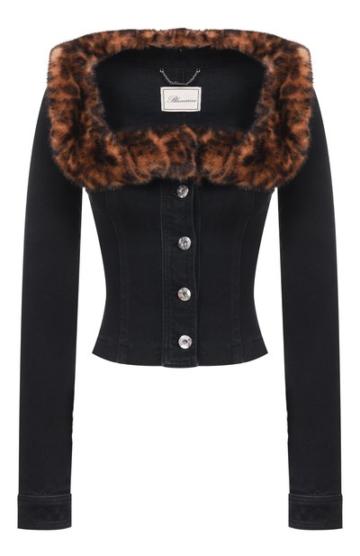 Женский джинсовый жакет с отделкой мехом BLUMARINE, арт. 2J206A