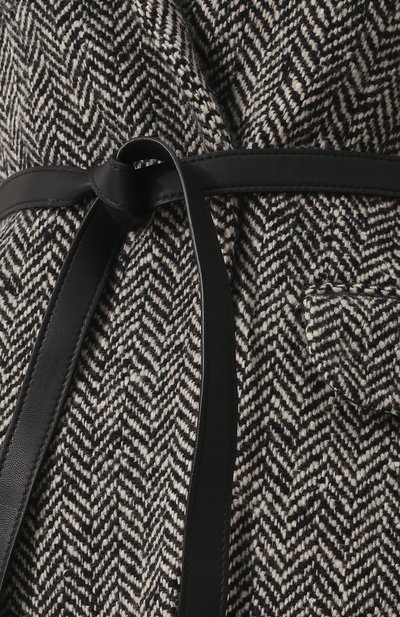 Жакет из смеси кашемира и шерсти с кожаным поясом LORO PIANA черно-белого цвета по цене 399500 руб., арт. FAI1998, фото 5 Жакет из смеси кашемира и шерсти с кожаным поясом LORO PIANA, арт. FAI1998, фото 5