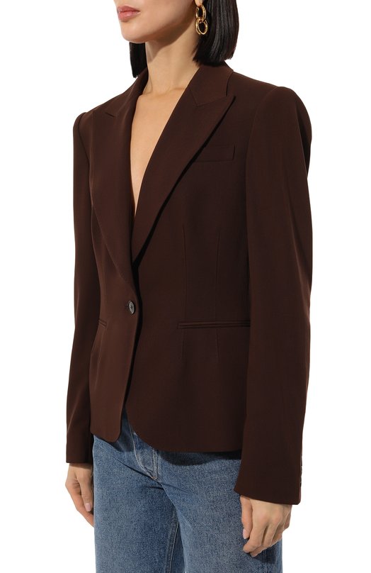 Шерстяной жакет Ralph Lauren Коричневый, фото 3