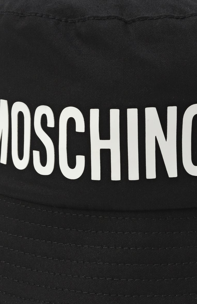 Детская хлопковая панама MOSCHINO черного цвета, арт. HUY002/L0A00 | Фото 3 (Материал: Текстиль, Хлопок; Нос: Не проставлено)
