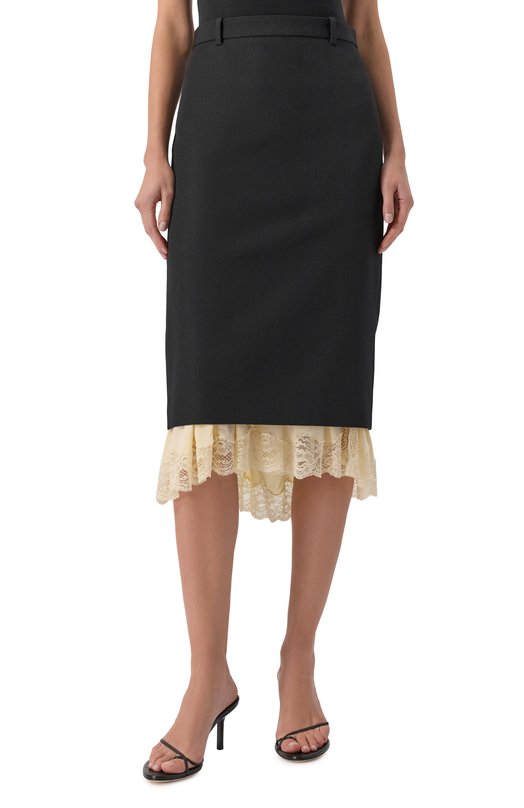 Шерстяная юбка Balenciaga 790575/TMT32 Чёрный  790575/TMT32 Фото 3