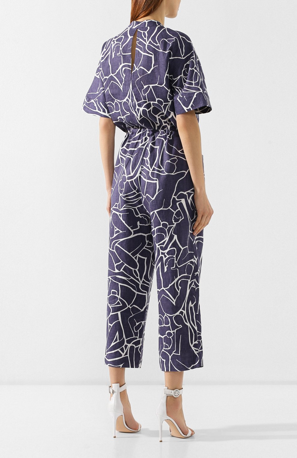 Льняной комбинезон 5PREVIEW синего цвета по цене 26150 руб., арт. U206, фото 4 Льняной комбинезон 5PREVIEW, арт. U206, фото 4