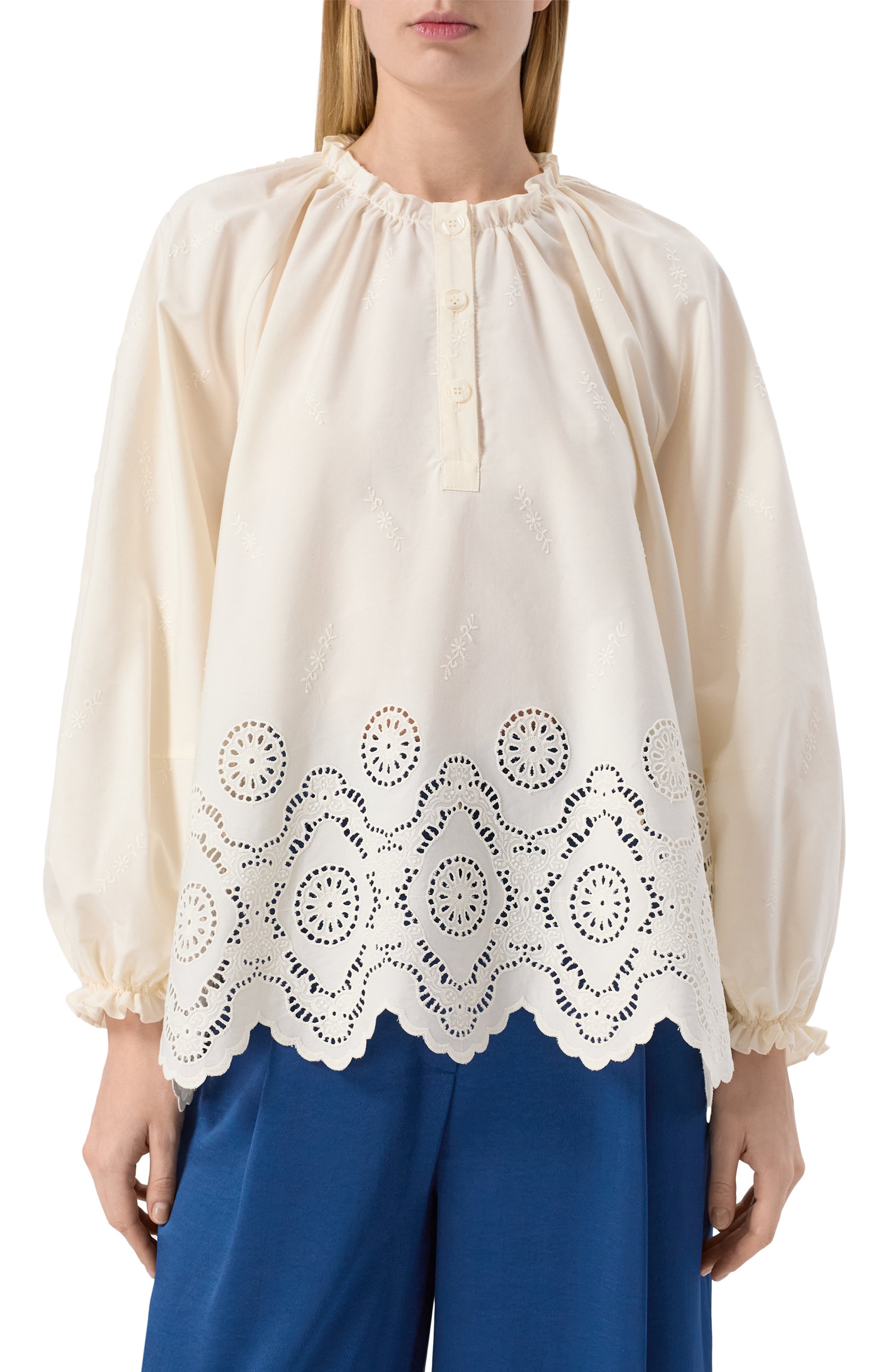 Хлопковая блузка VIKA GAZINSKAYA, арт. SS25-12208, фото 3