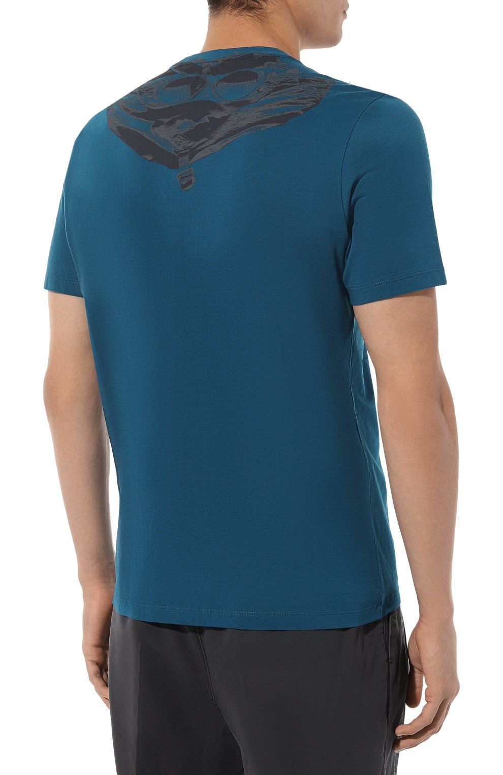 Хлопковая футболка C.P. COMPANY синего цвета по цене 12650 руб., арт. 16CMTS044A005100W, фото 4 Хлопковая футболка C.P. COMPANY, арт. 16CMTS044A005100W, фото 4