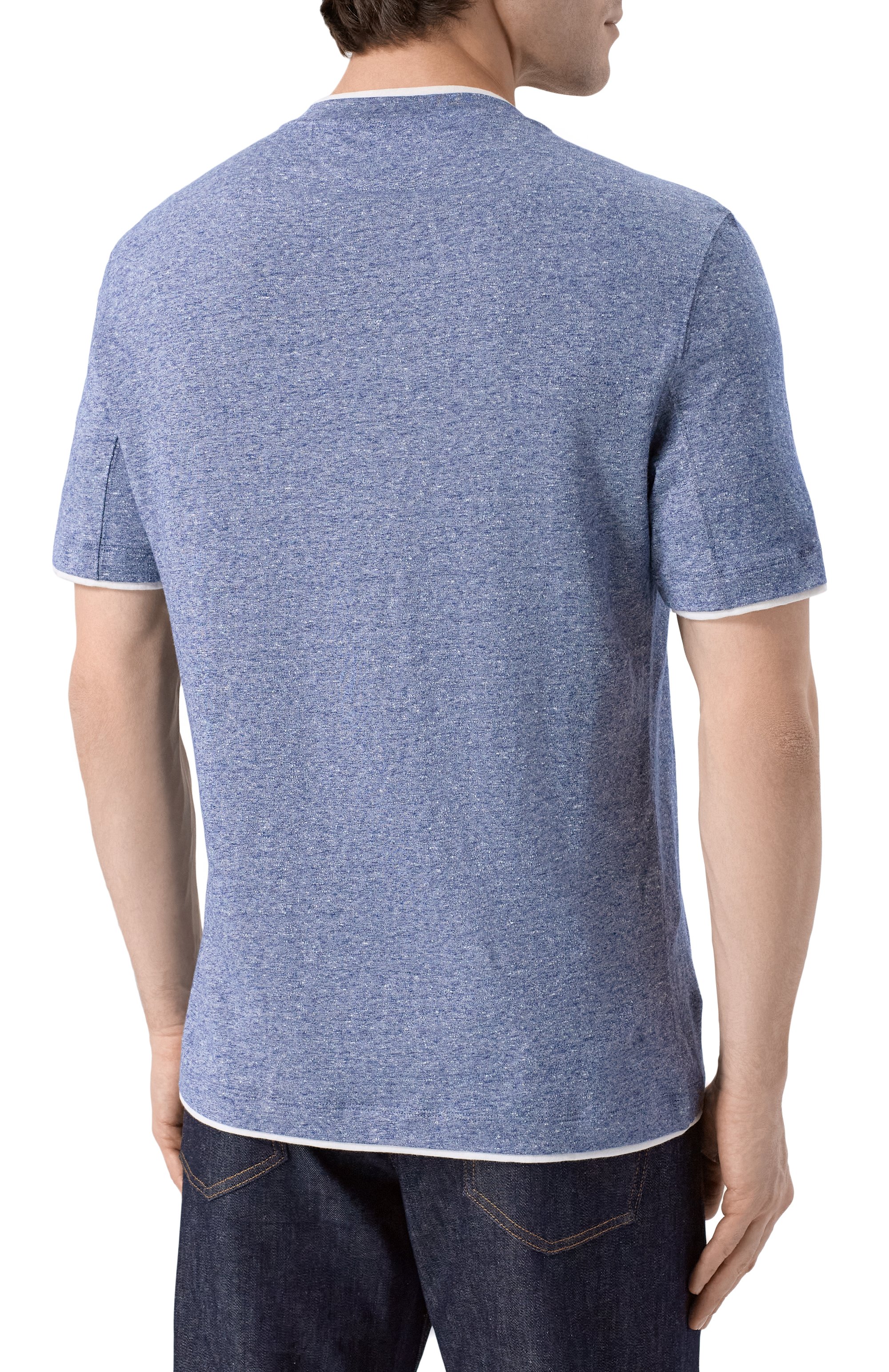 Футболка изо льна и хлопка BRUNELLO CUCINELLI, арт. MW8357427, фото 4