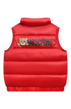 Мужского утепленный жилет MOSCHINO красного цвета, арт. H0S02K/L3A32/10A-14A | Фото 2 (Мальчики Кросс-КТ: Верхняя одежда; Региональные ограничения белый список (Axapta Mercury): Не проставлено; Материал внешний: Синтетический материал; Нос: Не проставлено; Материал подклада: Синтетический материал)