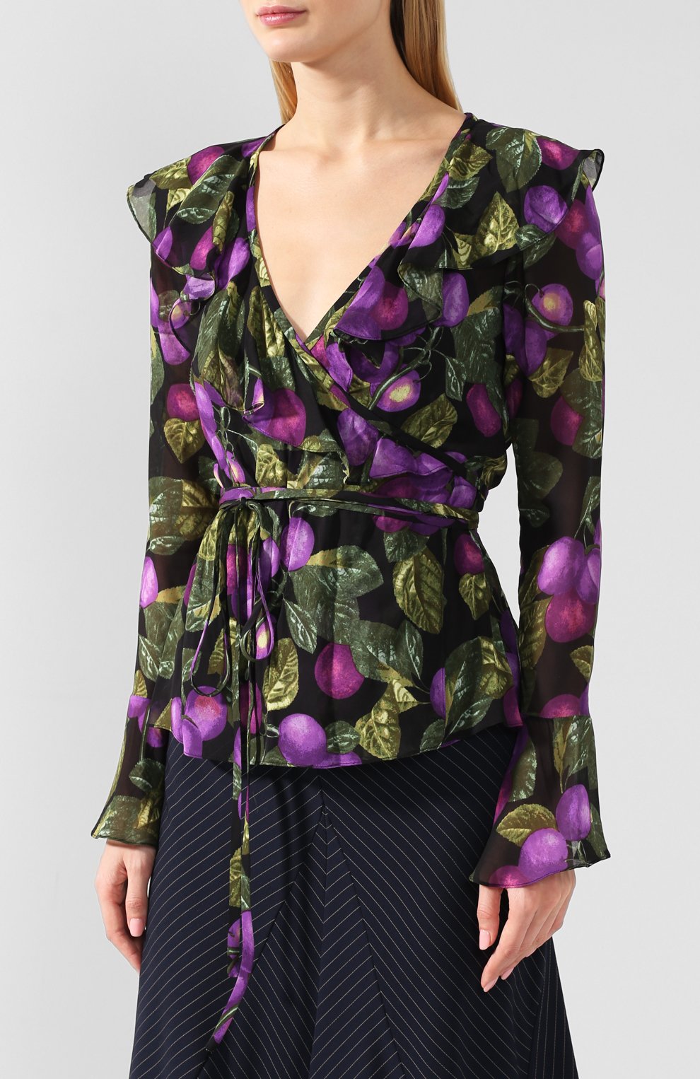 Блузка с принтом MARC JACOBS (THE) фиолетового цвета по цене 36550 руб., арт. M4007802, фото 3 Блузка с принтом MARC JACOBS (THE), арт. M4007802, фото 3