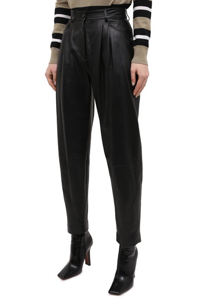 Кожаные брюки DOLCE & GABBANA черного цвета по цене 212000 руб., арт. FTBYGL/HULJ7, фото 3 Кожаные брюки DOLCE & GABBANA, арт. FTBYGL/HULJ7, фото 3