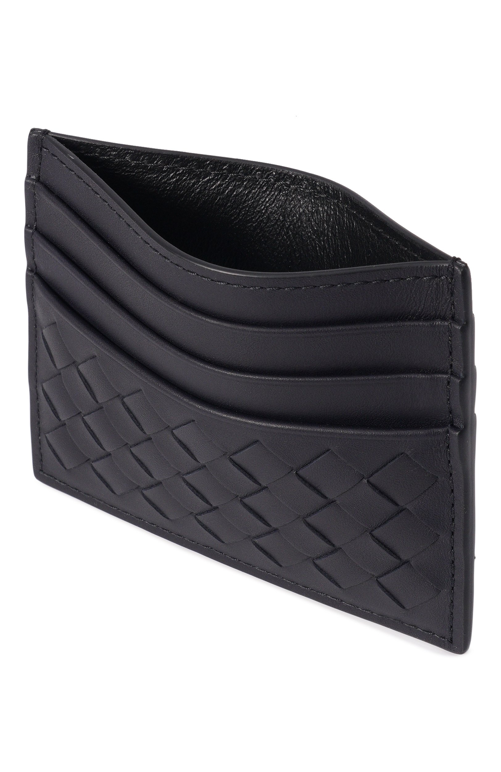 Кожаный футляр для кредитных карт BOTTEGA VENETA темно-синего цвета по цене 41650 руб., арт. 522326/V47W1, фото 3 Кожаный футляр для кредитных карт BOTTEGA VENETA, арт. 522326/V47W1, фото 3