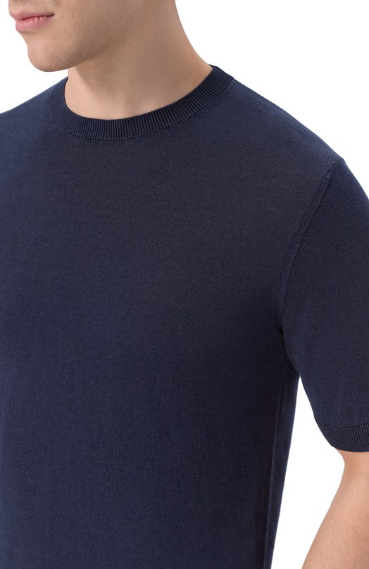 Джемпер из шелка и хлопка Andrea Campagna M5425-1033 Синий  M5425-1033 Фото 5