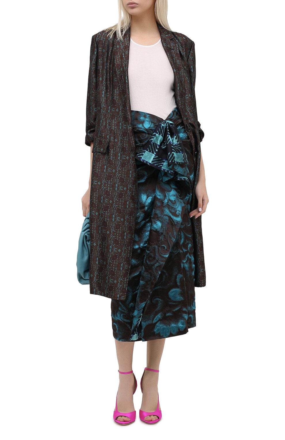 Юбка DRIES VAN NOTEN бирюзового цвета по цене 109500 руб., арт. 202-10896-1334, фото 2 Юбка DRIES VAN NOTEN, арт. 202-10896-1334, фото 2