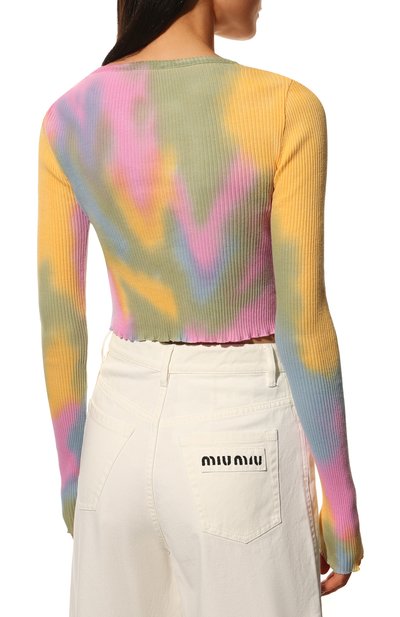 Хлопковый пуловер MIU MIU, арт. MJL813-10KY-F0055, фото 4