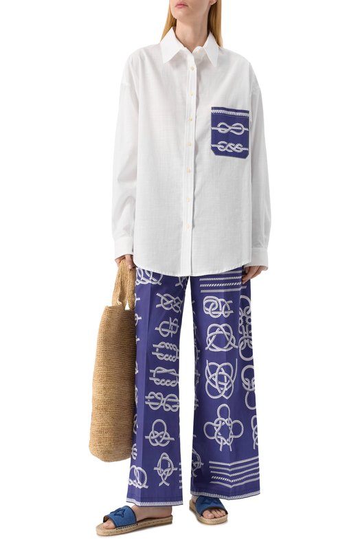 Текстильные шлепанцы sr Sea Scale Embroidery Sergio Rossi B12770/MFL298 Синий  B12770/MFL298 Фото 2