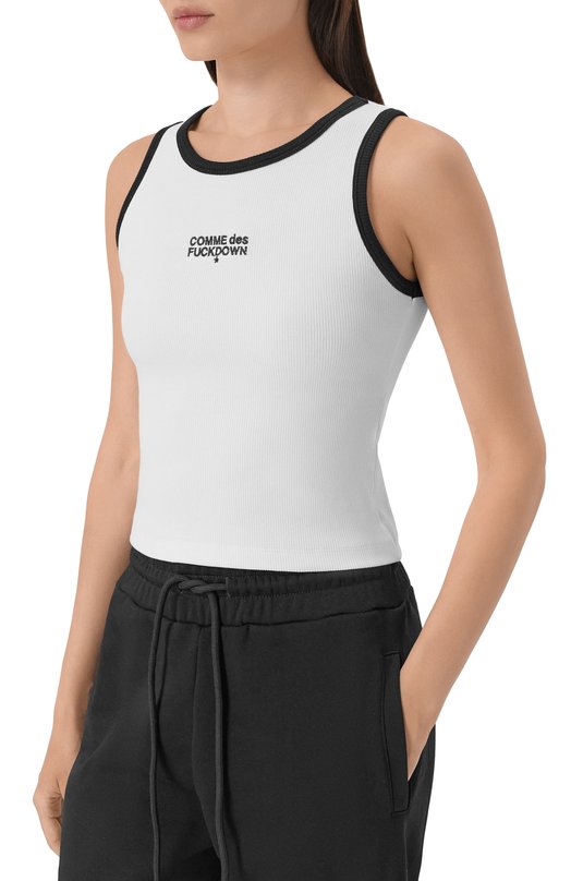 Хлопковая майка Comme des Fuckdown CFABW01598 Белый  CFABW01598 Фото 3