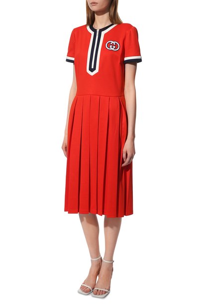 Платье GUCCI красного цвета по цене 146000 руб., арт. 666835/XJDQJ, фото 3 Платье GUCCI, арт. 666835/XJDQJ, фото 3