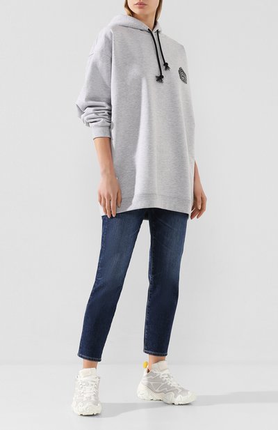 Хлопковое худи ACNE STUDIOS серого цвета по цене 42550 руб., арт. AI0048/W, фото 2 Хлопковое худи ACNE STUDIOS, арт. AI0048/W, фото 2