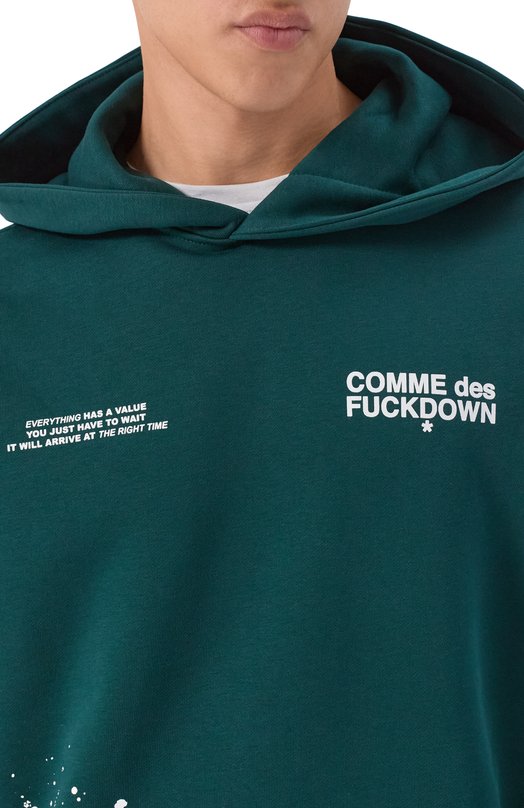 Хлопковое худи Comme des Fuckdown CFABM01747 Синий  CFABM01747 Фото 5