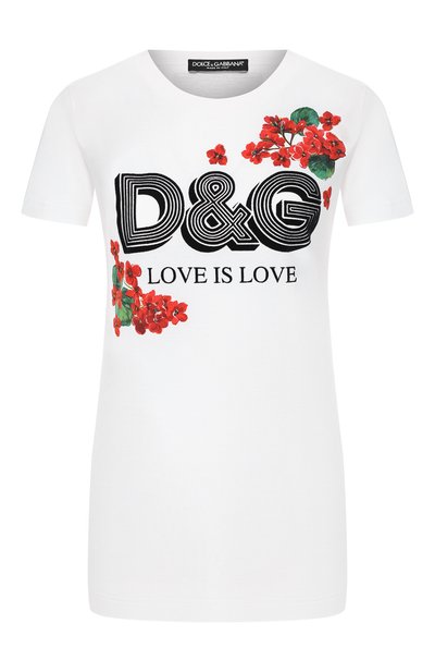 Женская хлопковая футболка DOLCE & GABBANA, арт. F8H32T/G7THN