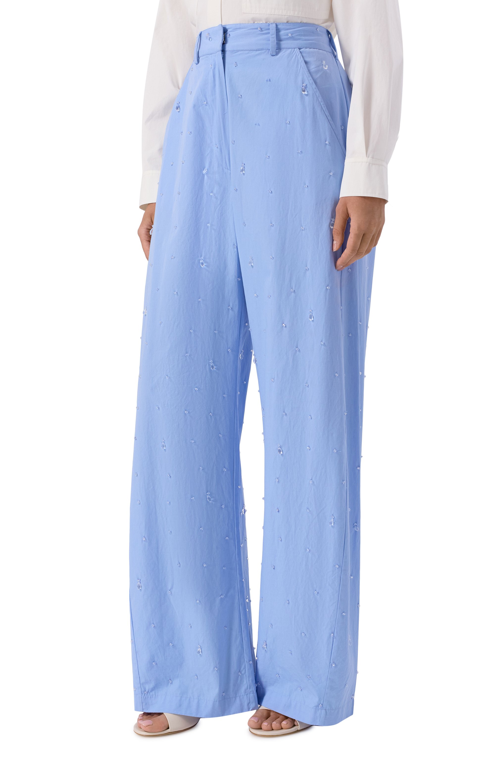 Хлопковые брюки GIUSEPPE DI MORABITO голубого цвета по цене 55950 руб., арт. 06PSPA507R 16406, фото 3 Хлопковые брюки GIUSEPPE DI MORABITO, арт. 06PSPA507R 16406, фото 3