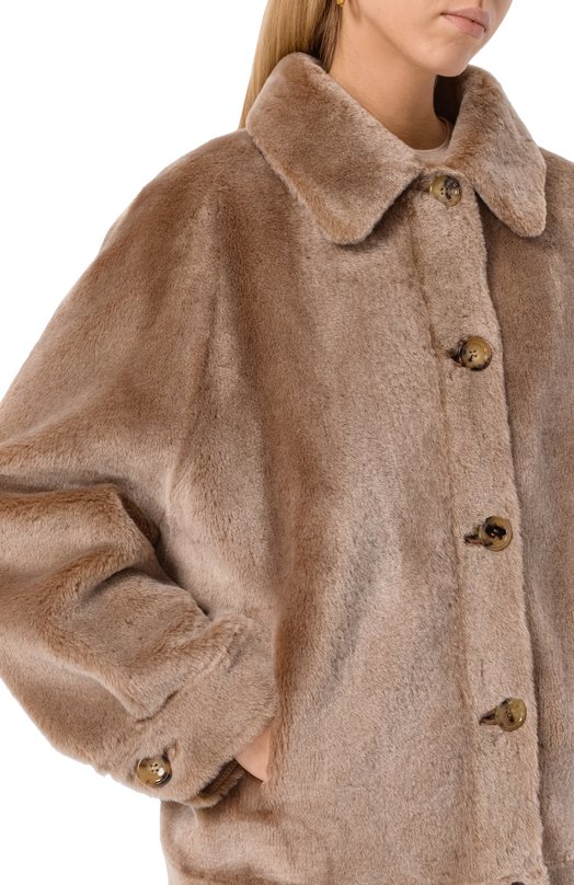 Двусторонняя дубленка из овчины manzoni24 25M1530R-S21/48 Коричневый  25M1530R-S21/48 Фото 5
