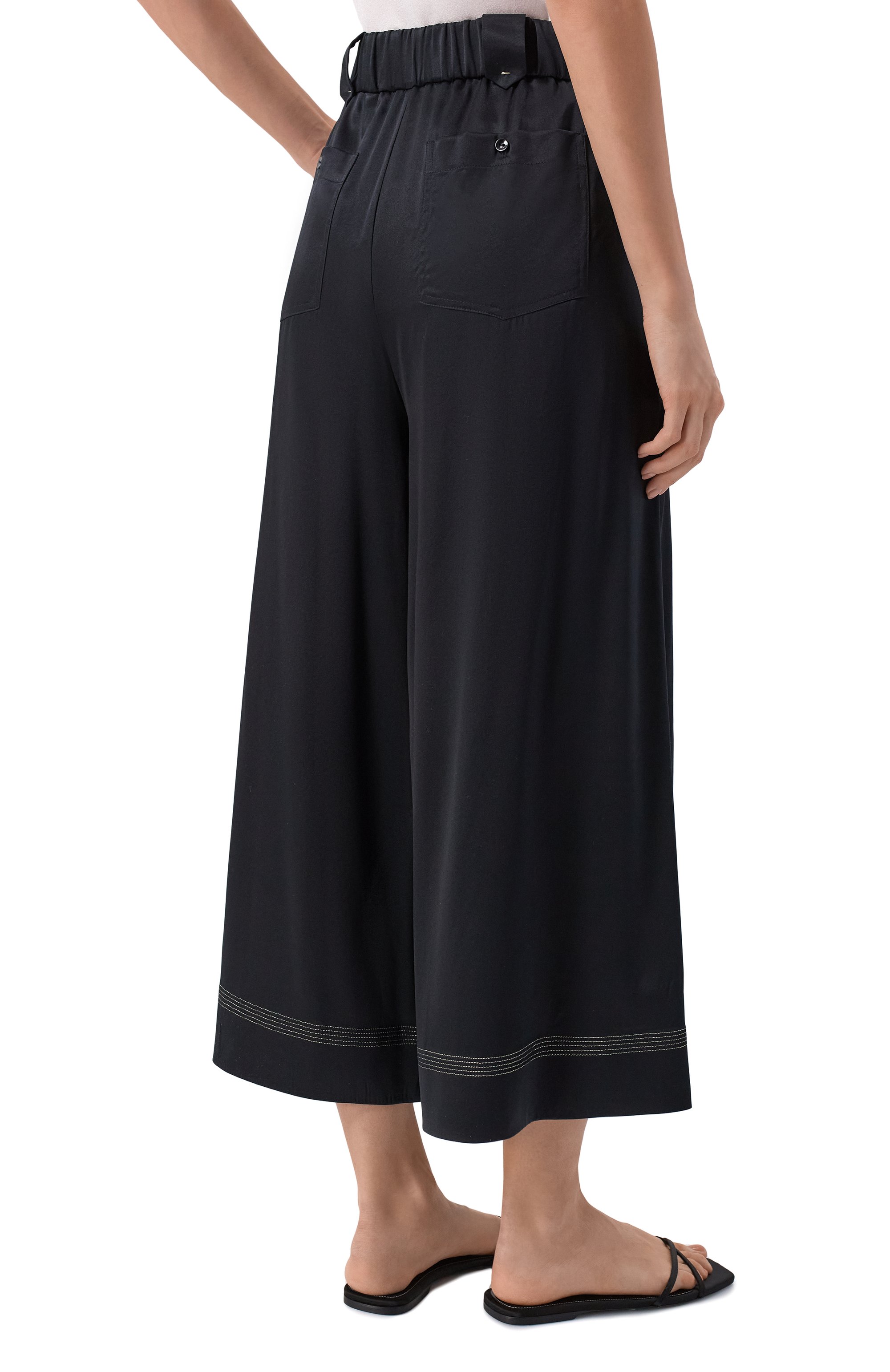 Шелковые кюлоты FREEAGE черного цвета по цене 78100 руб., арт. WS26.PT189.6003.900, фото 4 Шелковые кюлоты FREEAGE, арт. WS26.PT189.6003.900, фото 4