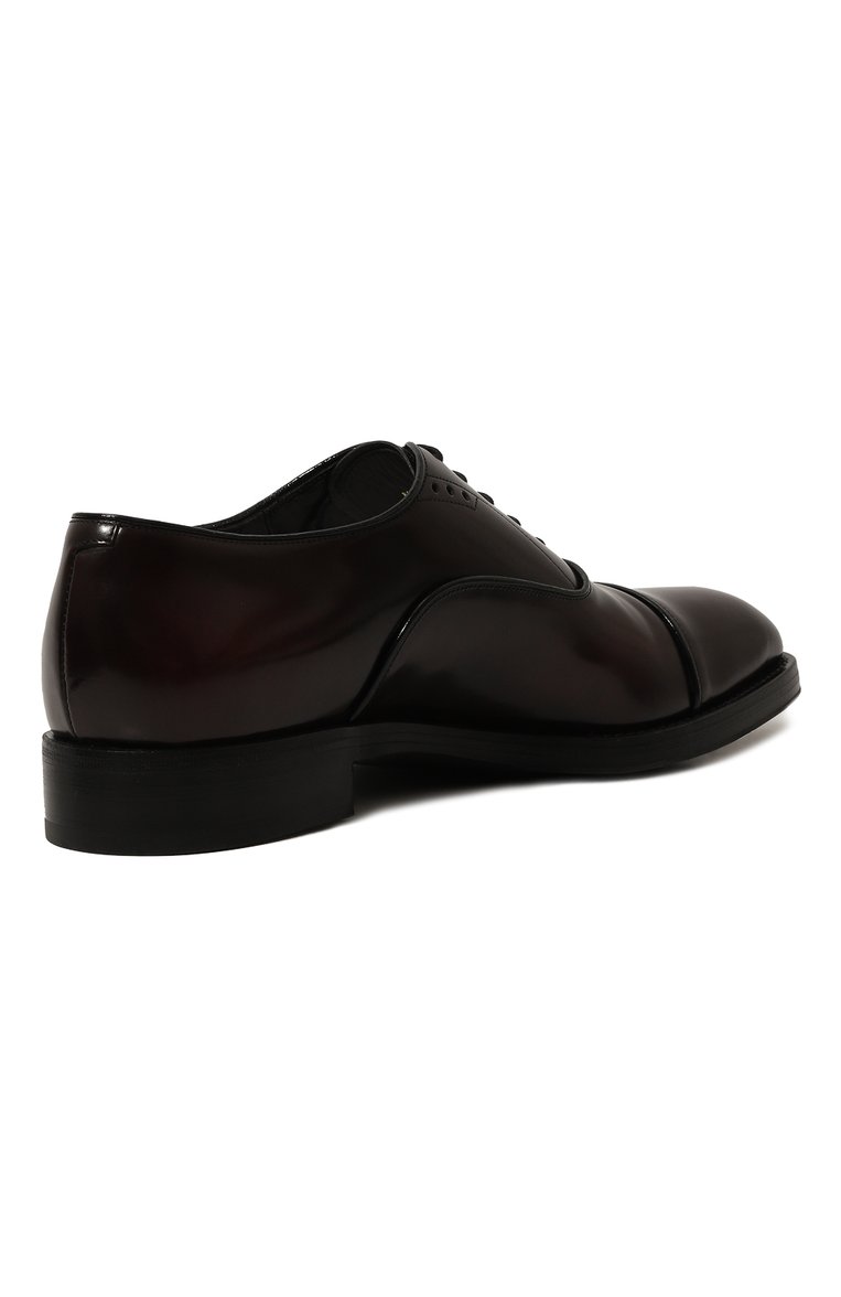 Мужские кожаные оксфорды PRADA темно-коричневого цвета, арт. 2EA130-055-F0397-X000 | Фото 5 (Материал сплава: Проставлено; Стили: Классический; Нос: Не проставлено; Материал внешний: Натуральная кожа)