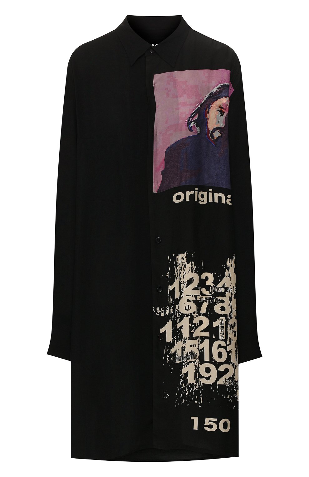 Рубашка из вискозы YOHJI YAMAMOTO черного цвета по цене 79950 руб., арт. NN-B86-821, фото 1 Рубашка из вискозы YOHJI YAMAMOTO, арт. NN-B86-821, фото 1