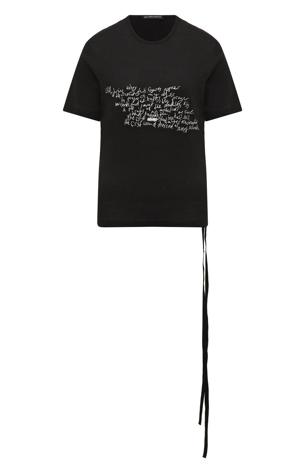 Хлопковая футболка ANN DEMEULEMEESTER, арт. 2402-W-JTS02-34-FA206-099, фото 1