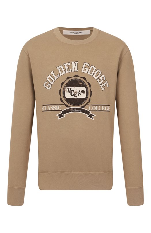 Хлопковый свитшот Golden Goose Deluxe Brand GMP01223.P002144 Бежевый GMP01223.P002144