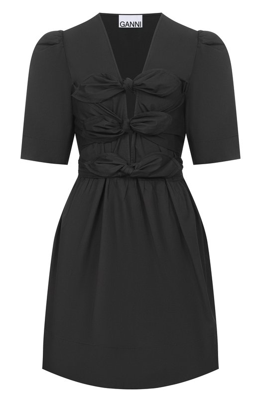 Хлопковое платье Ganni A1030195 Чёрный A1030195