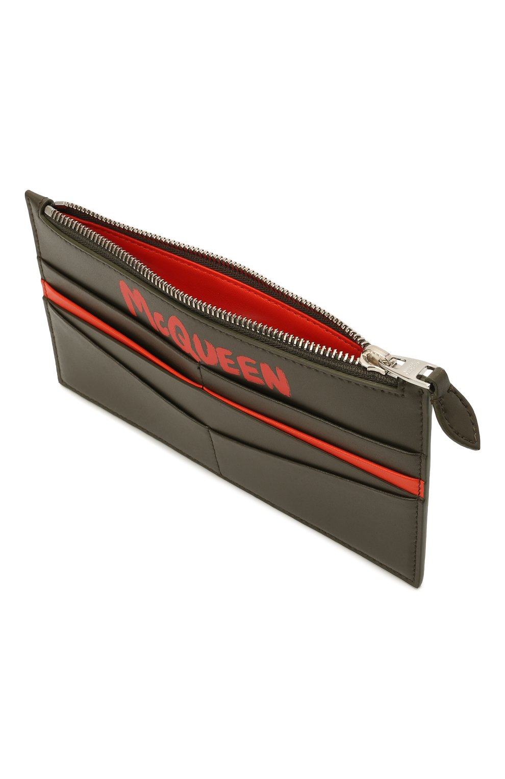 Кожаное портмоне ALEXANDER MCQUEEN хаки цвета по цене 42550 руб., арт. 658451/1AAC7, фото 3 Кожаное портмоне ALEXANDER MCQUEEN, арт. 658451/1AAC7, фото 3