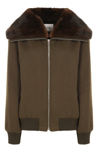 Женская бомбер с отделкой из норки YVES SALOMON, арт. 26WYV05660CAVI