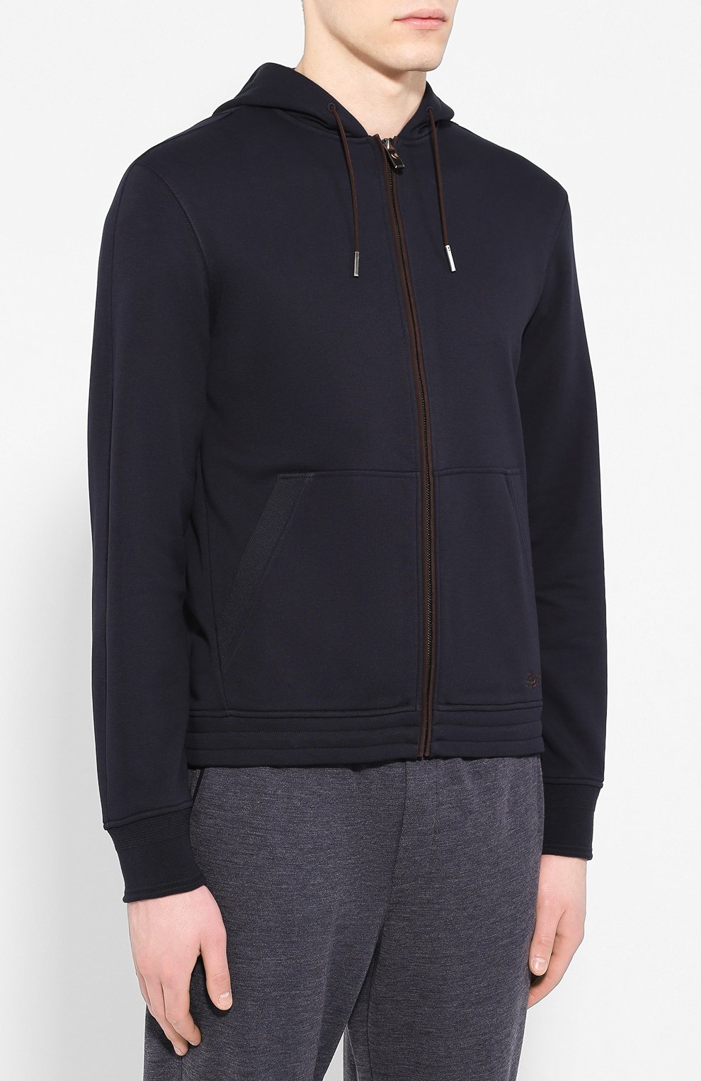 Хлопковая толстовка ZEGNA темно-синего цвета по цене 69950 руб., арт. UU550/815R, фото 3 Хлопковая толстовка ZEGNA, арт. UU550/815R, фото 3