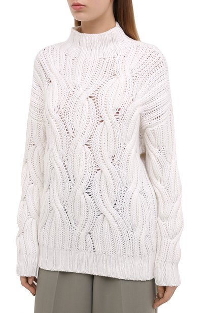 Кашемировый свитер BRUNELLO CUCINELLI белого цвета по цене 248000 руб., арт. M52362504, фото 3 Кашемировый свитер BRUNELLO CUCINELLI, арт. M52362504, фото 3