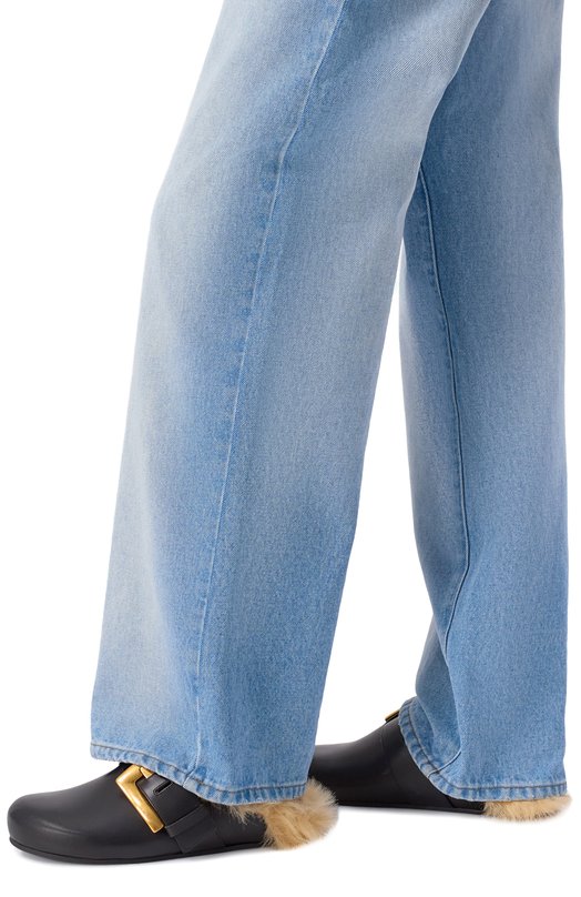 Кожаные сабо Balmain FN1UR139/LVIT Чёрный  FN1UR139/LVIT Фото 2