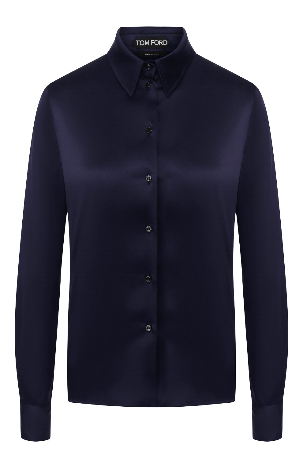 Шелковая рубашка TOM FORD темно-синего цвета по цене 132500 руб., арт. CA3100-FAX334, фото 1 Шелковая рубашка TOM FORD, арт. CA3100-FAX334, фото 1