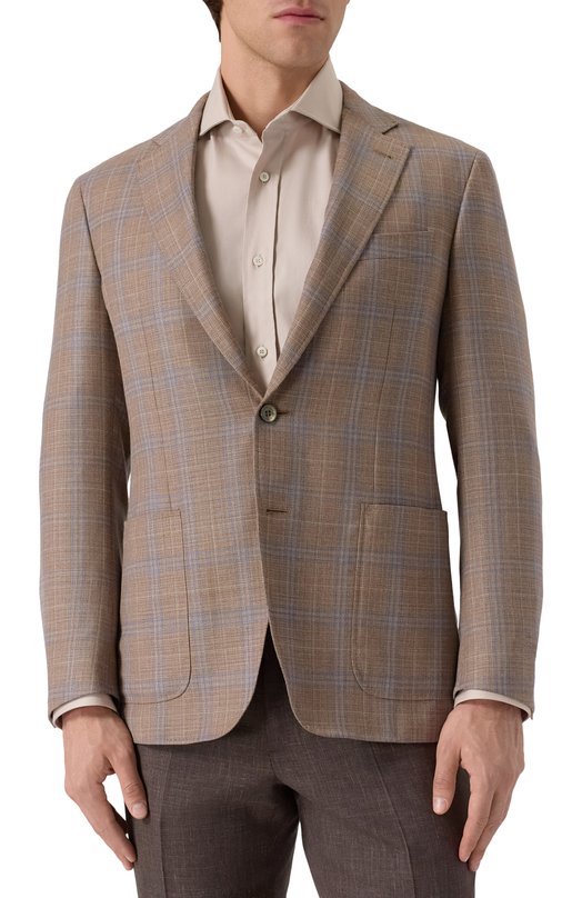 Шерстяной пиджак Canali 23275-CF05069 Коричневый  23275-CF05069 Фото 4