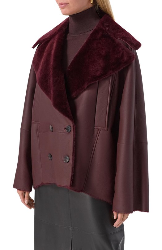 Дубленка из овчины MVST M25.1PW.F002/BIG SIZE/TEMPESTA MAT PE Бордовый  M25.1PW.F002/BIG SIZE/TEMPESTA MAT PE Фото 3