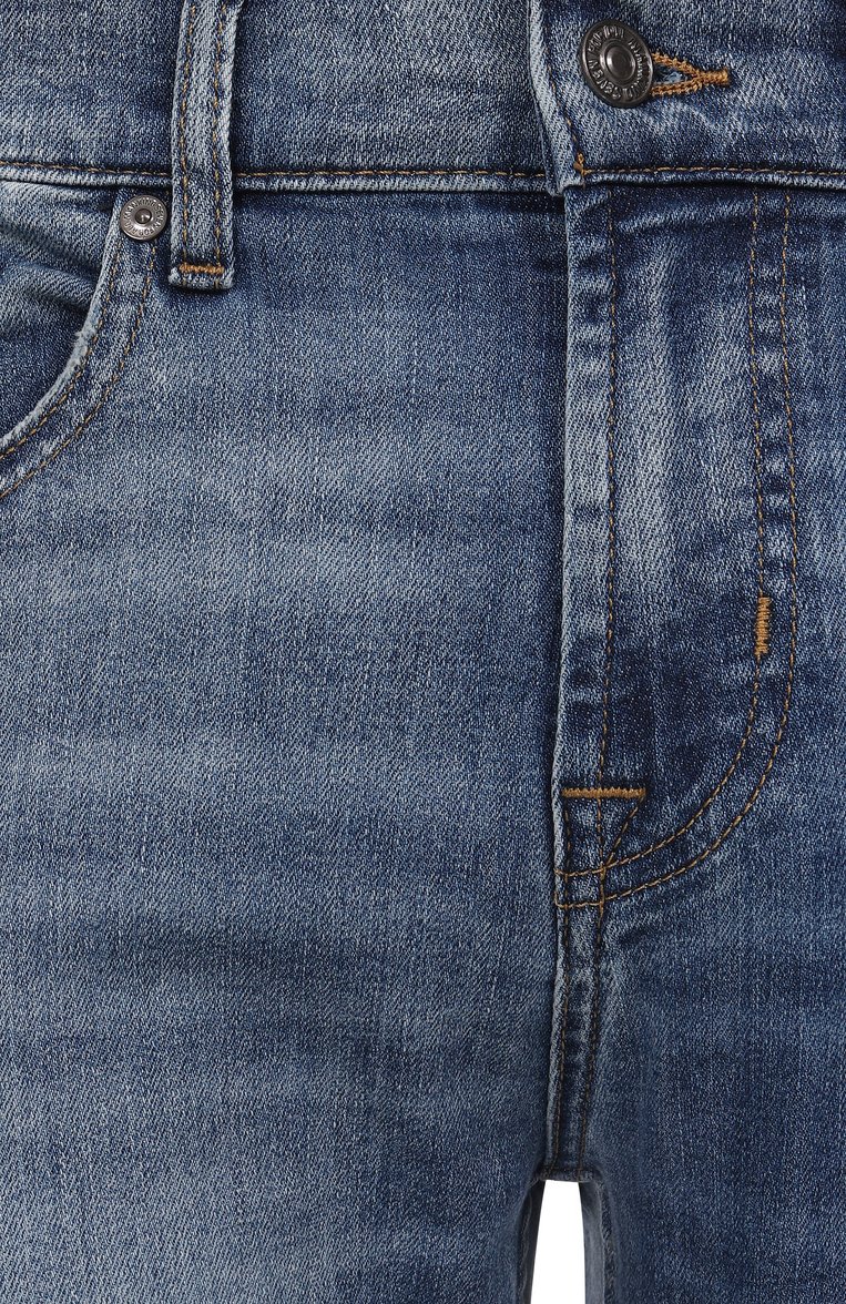Мужские джинсы brett 7 FOR ALL MANKIND синего цвета, арт. 7T12283L | Фото 6 (Длина (брюки, джинсы): Стандартные; Материал внешний: Хлопок, Деним; Детали: Делаве; Силуэт М (брюки): Прямые; Стили: Повседневный; Кросс-КТ: Деним; Автоматизация состав�а: Проставлено; Автоматизация ТО: Проставлено)