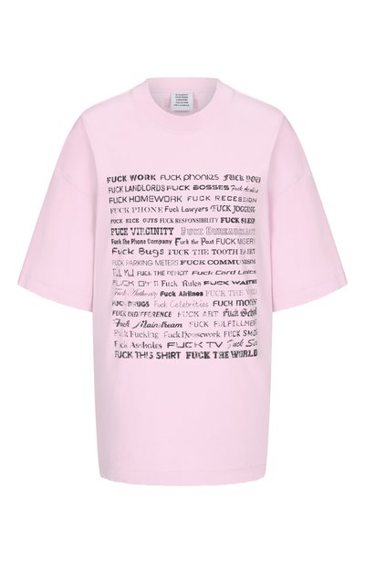 Женская хлопковая футболка VETEMENTS, арт. ME76TR210PX/1200 LIGHT JERSEY