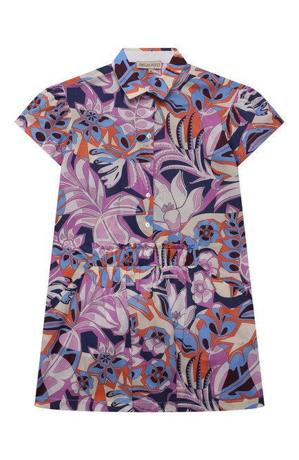 Детское хлопковое платье EMILIO PUCCI сиреневого цвета, арт. 9O1181 | Фото 1 (Материал внешний: Хлопок; Случай: Повседневный; Рукава: Короткие; Девочки Кросс-КТ: Платье-одежда; Региональные ограничения белый список (Axapta Mercury): RU; Ростовка одежда: 10 - 11 лет | 140 - 146см, 12 лет | 152 см, 13 - 15 лет | 158 см, 6 лет | 116 см, 8 лет | 128 см)
