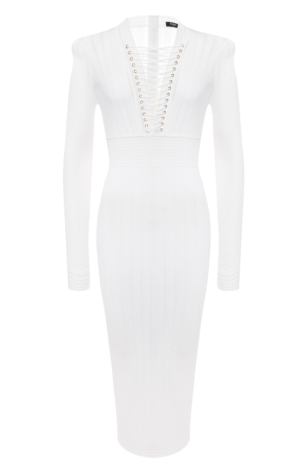 Платье BALMAIN белого цвета по цене 166500 руб., арт. TF16640/K030, фото 1 Платье BALMAIN, арт. TF16640/K030, фото 1