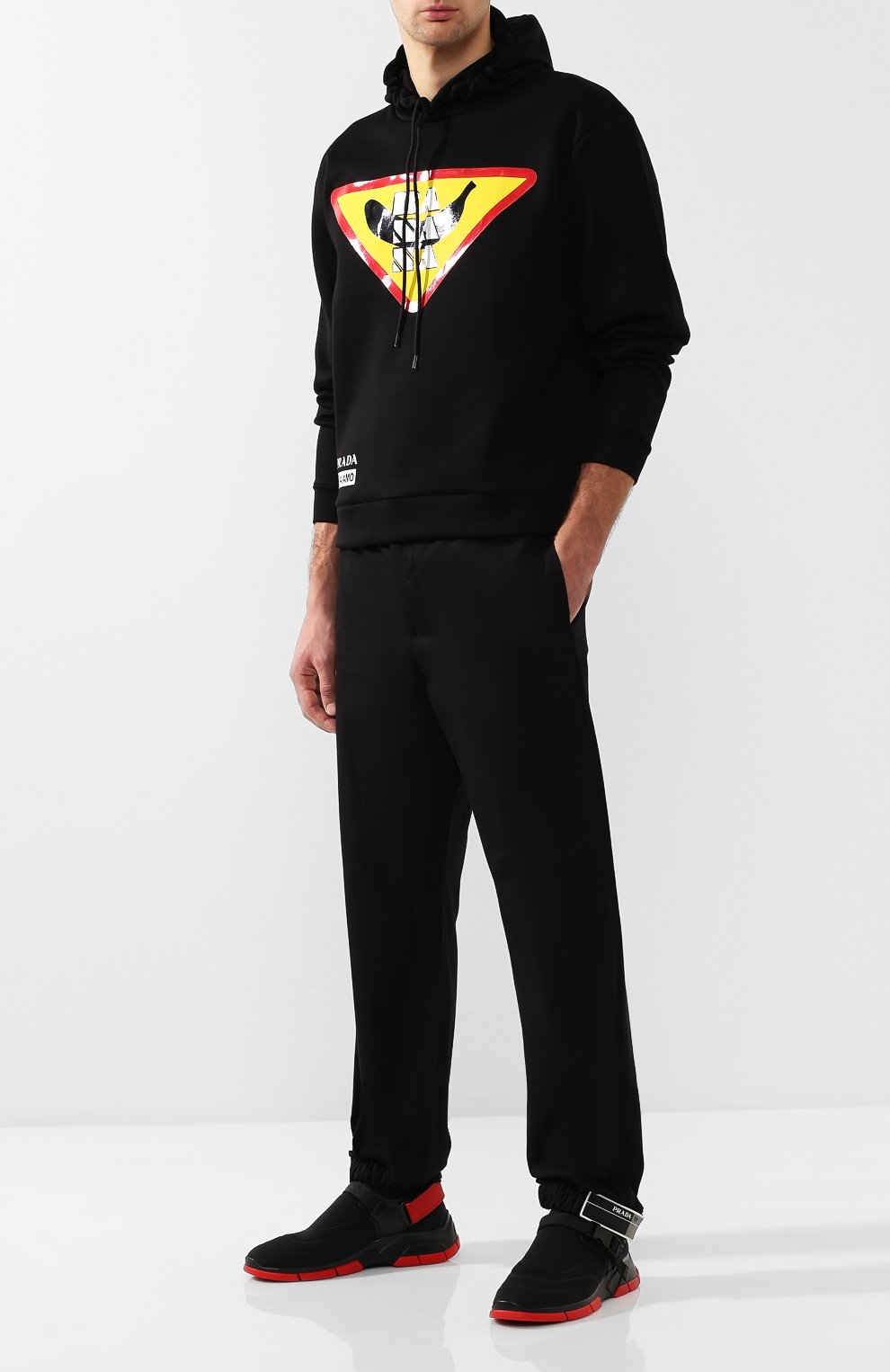 Текстильные кроссовки с застежкой фастекс PRADA, арт. 4D3359-3J1D-F0N98, фото 2